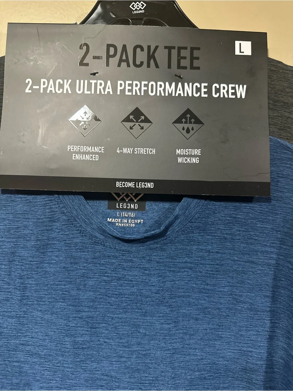 Youth performance tees - 2-Pack - Blue & Charcoal (moisture wicking)